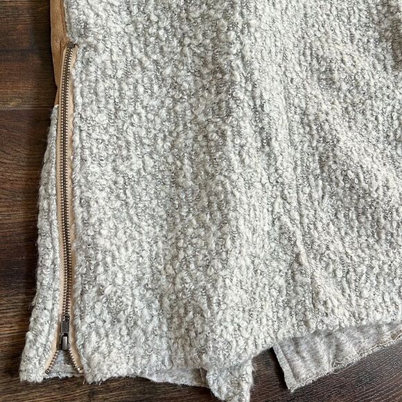 Saturday Sunday Anthropologie Faux Suede Sherpa Moto Long Zip Vest Cozy Western - Picture 9 of 14